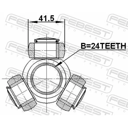 Trojkríž hnacieho hriadeľa 2116-TC718TDCI /FEBEST/ - obr. 1