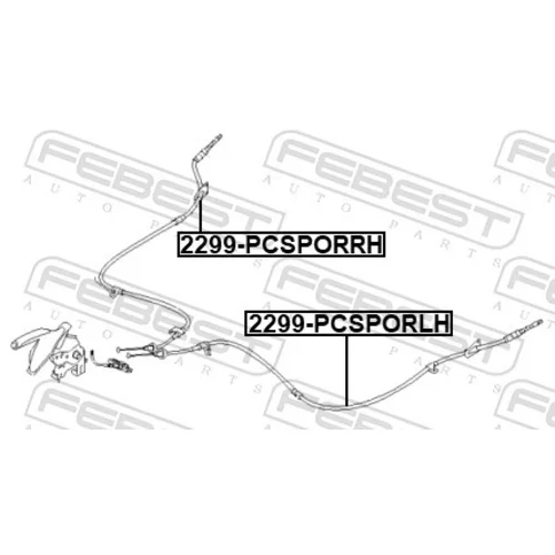 Ťažné lanko parkovacej brzdy 2299-PCSPORLH /FEBEST/ - obr. 1
