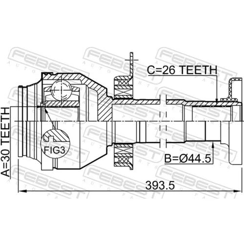 Sada kĺbov hnacieho hriadeľa 2311-T5MTRH /FEBEST/ - obr. 1