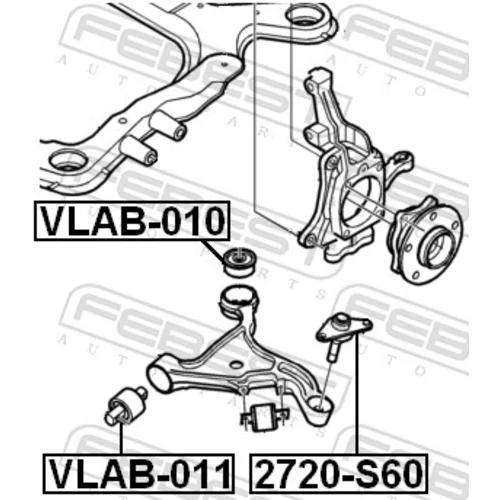 Zvislý/nosný čap 2720-S60 /FEBEST/ - obr. 1