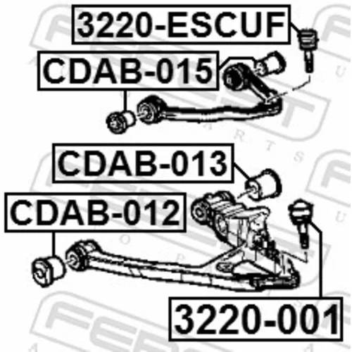 Zvislý/nosný čap 3220-001 /FEBEST/ - obr. 1