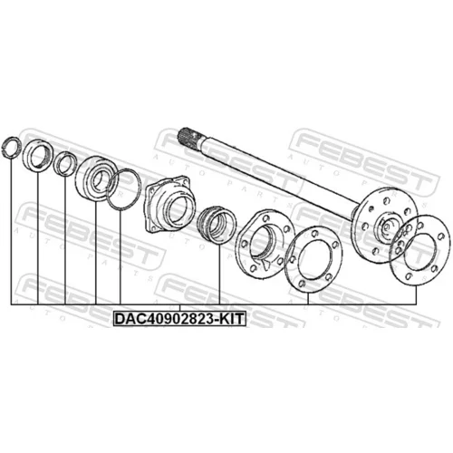 Ložisko kolesa - opravná sada DAC40902823-KIT /FEBEST/ - obr. 1