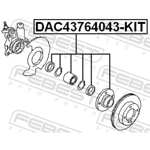 Ložisko kolesa DAC43764043-KIT /FEBEST/ - obr. 1