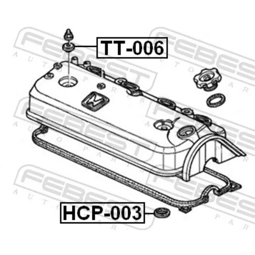 Tesniaci krúžok otvoru pre zap.sviečku HCP-003 /FEBEST/ - obr. 1