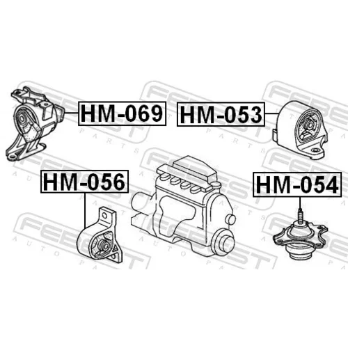 Uloženie motora HM-069 /FEBEST/ - obr. 1