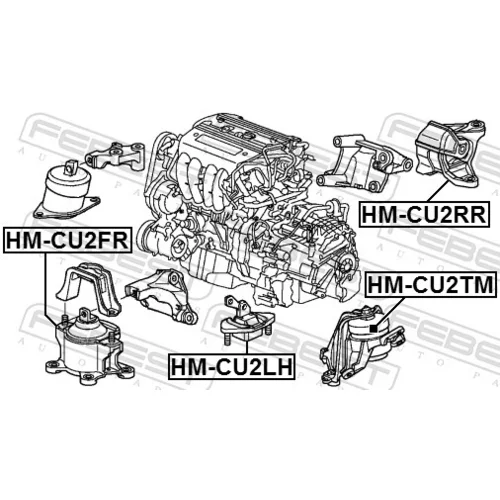 Uloženie motora HM-CU2LH /FEBEST/ - obr. 1