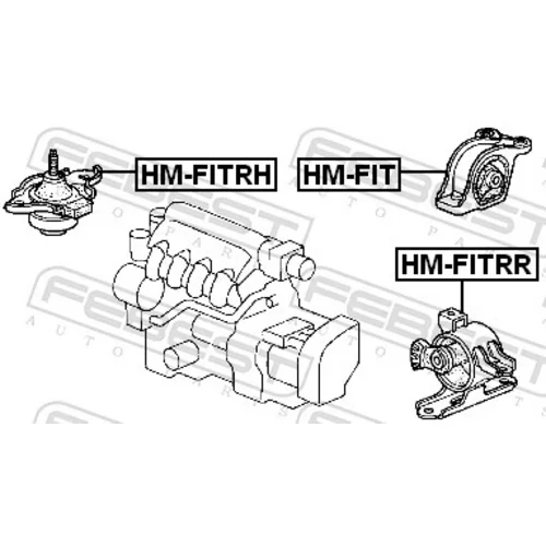 Uloženie motora HM-FITRH /FEBEST/ - obr. 1