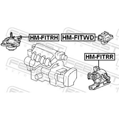 Uloženie motora HM-FITWD /FEBEST/ - obr. 1