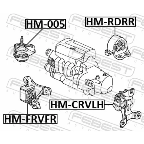 Uloženie motora HM-RDRR /FEBEST/ - obr. 1