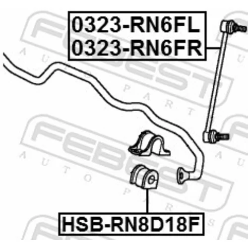 Uloženie priečneho stabilizátora HSB-RN8D18F /FEBEST/ - obr. 1