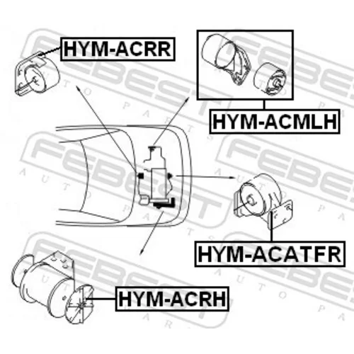 Uloženie motora HYM-ACATFR /FEBEST/ - obr. 1