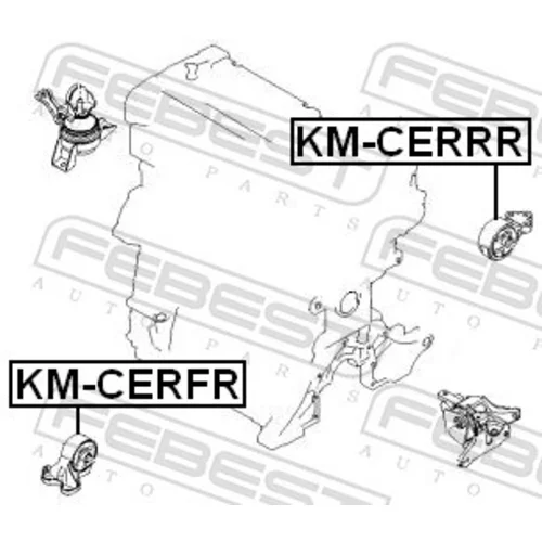 Uloženie motora KM-CERRR /FEBEST/ - obr. 1
