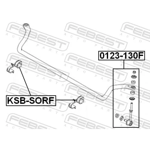 Uloženie priečneho stabilizátora KSB-SORF /FEBEST/ - obr. 1