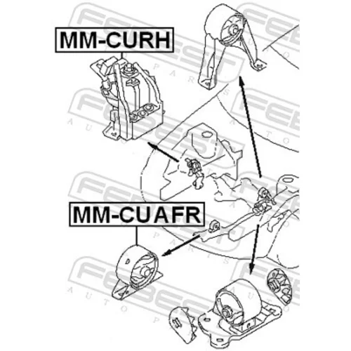 Uloženie motora MM-CURH /FEBEST/ - obr. 1