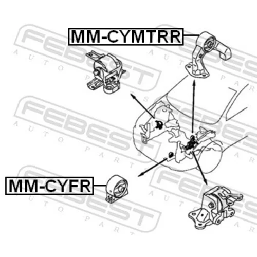 Uloženie motora MM-CYMTRR /FEBEST/ - obr. 1