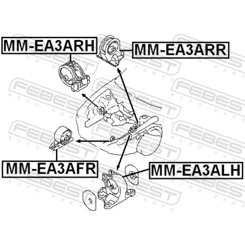 Uloženie motora MM-EA3ARR /FEBEST/ - obr. 1