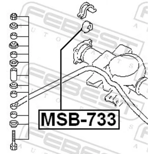 Uloženie priečneho stabilizátora MSB-733 /FEBEST/ - obr. 1