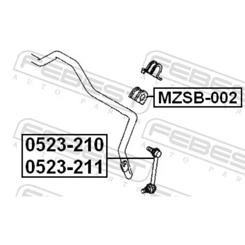 Uloženie priečneho stabilizátora MZSB-002 /FEBEST/ - obr. 1