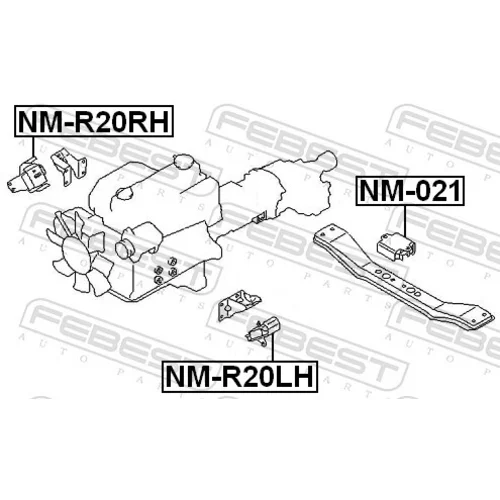 Uloženie motora NM-R20LH /FEBEST/ - obr. 1