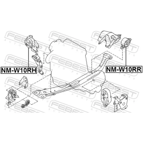 Uloženie motora NM-W10RH /FEBEST/ - obr. 1