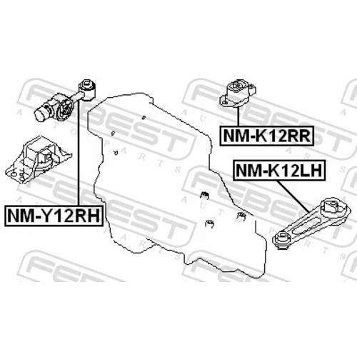 Uloženie motora NM-Y12RH /FEBEST/ - obr. 1