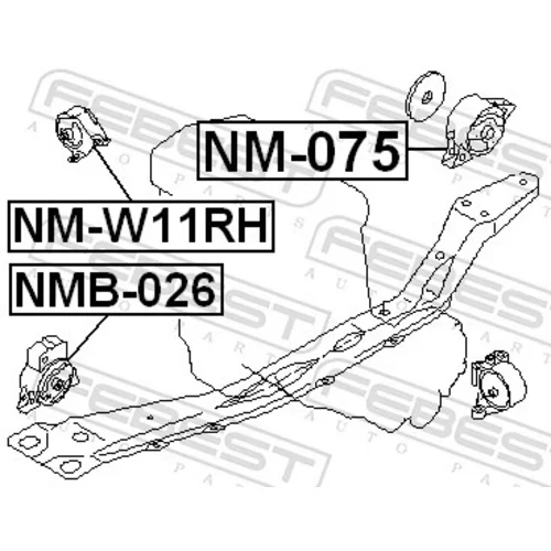Uloženie motora NMB-026 /FEBEST/ - obr. 1
