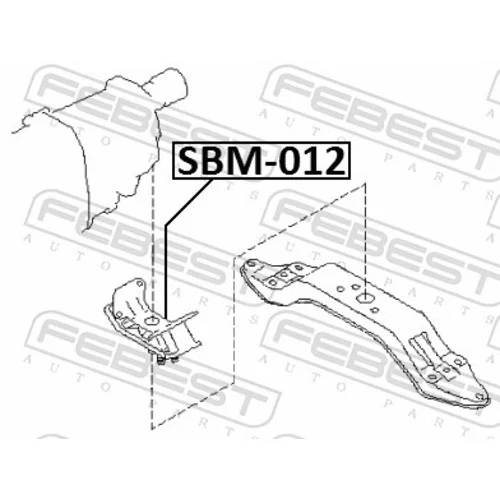 Uloženie motora SBM-012 /FEBEST/ - obr. 1