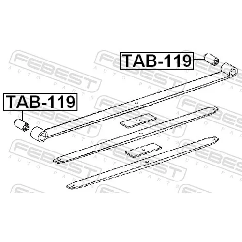 Ložiskové puzdro listovej pružiny TAB-119 /FEBEST/ - obr. 1