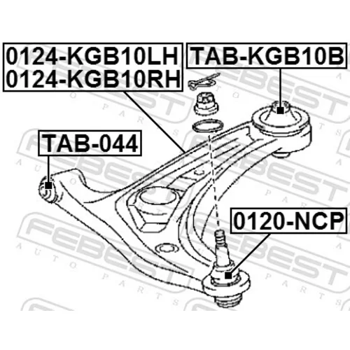 Uloženie riadenia TAB-KGB10B /FEBEST/ - obr. 1