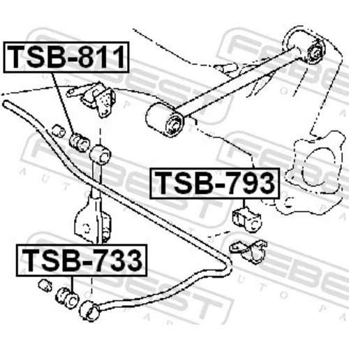 Uloženie vzpery nápravy TSB-811 /FEBEST/ - obr. 1
