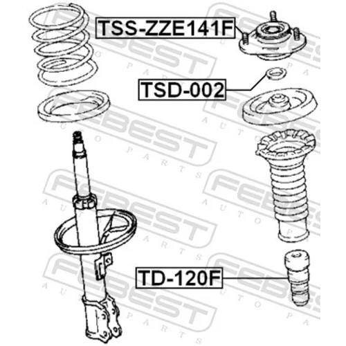 Ložisko pružnej vzpery TSS-ZZE141F /FEBEST/ - obr. 1