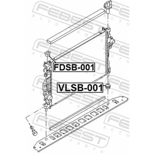 Uloženie chladiča VLSB-001 /FEBEST/ - obr. 1