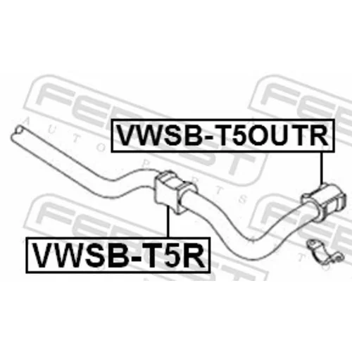 Uloženie priečneho stabilizátora VWSB-T5OUTR /FEBEST/ - obr. 1
