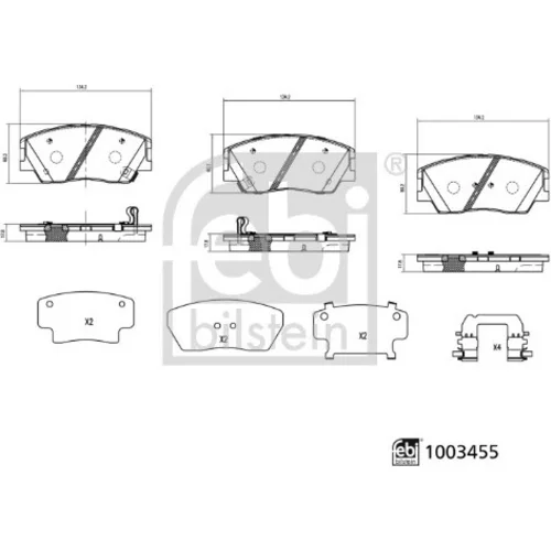 Sada brzdových platničiek kotúčovej brzdy FEBI BILSTEIN 1003455