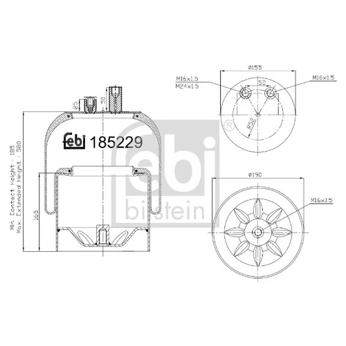 Mech pneumatického pruženia FEBI BILSTEIN 185229