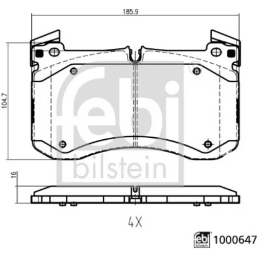 Sada brzdových platničiek kotúčovej brzdy FEBI BILSTEIN 1000647