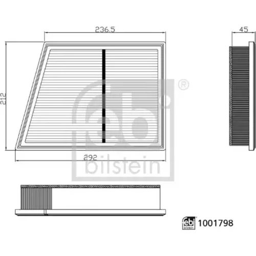 Vzduchový filter FEBI BILSTEIN 1001798