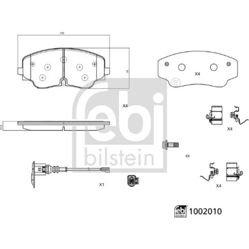 Sada brzdových platničiek kotúčovej brzdy FEBI BILSTEIN 1002010
