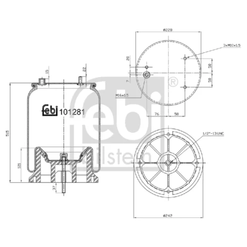 Mech pneumatického pruženia FEBI BILSTEIN 101281