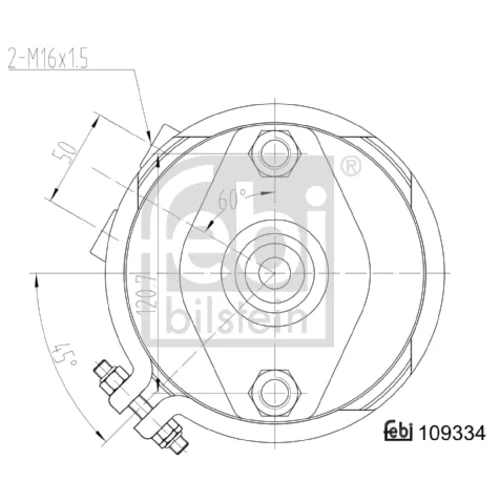 Brzdový valec s pružinovým posilňovačom 109334 (FEBI Bilstein) - obr. 1