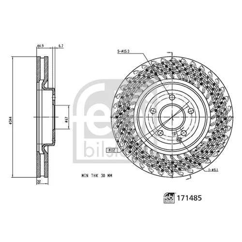 Brzdový kotúč 171485 (FEBI Bilstein) - obr. 2