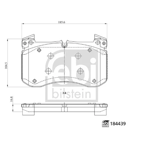 Sada brzdových platničiek kotúčovej brzdy FEBI BILSTEIN 184439