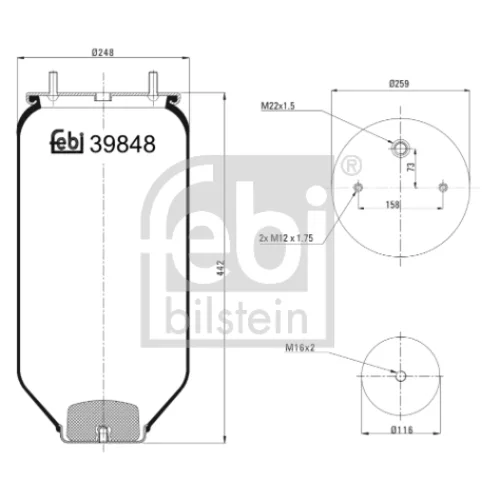Mech pneumatického pruženia FEBI BILSTEIN 39848