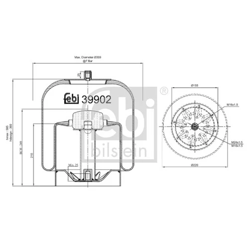 Mech pneumatického pruženia FEBI BILSTEIN 39902