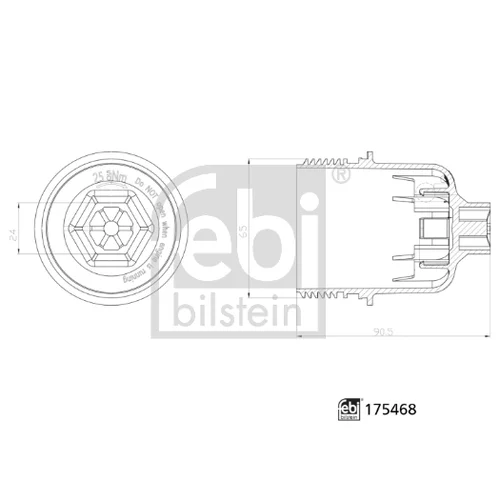 Veko, puzdro olejového filtra 175468 (FEBI Bilstein) - obr. 1