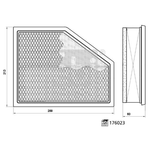 Vzduchový filter 176023 (FEBI Bilstein) - obr. 2