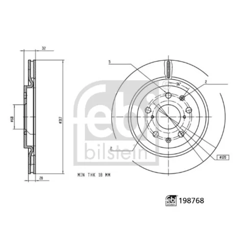 Brzdový kotúč FEBI BILSTEIN 198768