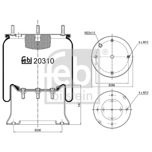 Mech pneumatického pruženia FEBI BILSTEIN 20310