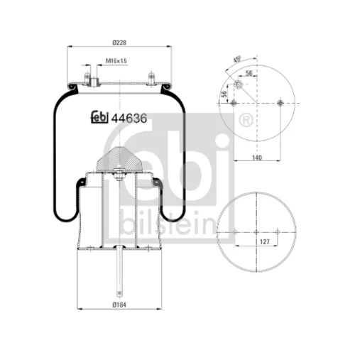 Mech pneumatického pruženia FEBI BILSTEIN 44636