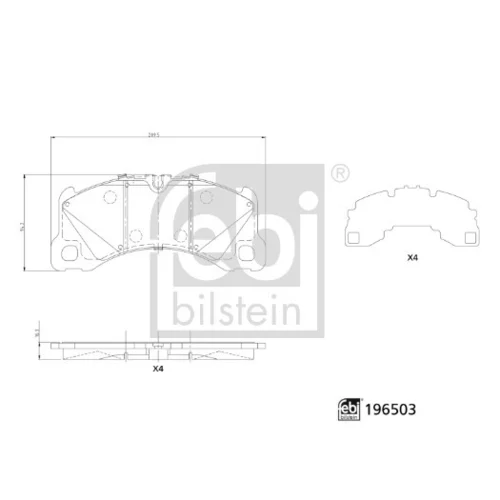 Sada brzdových platničiek kotúčovej brzdy FEBI BILSTEIN 196503